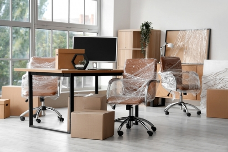 A modern office space ready for relocation by Abwini Transportation Services